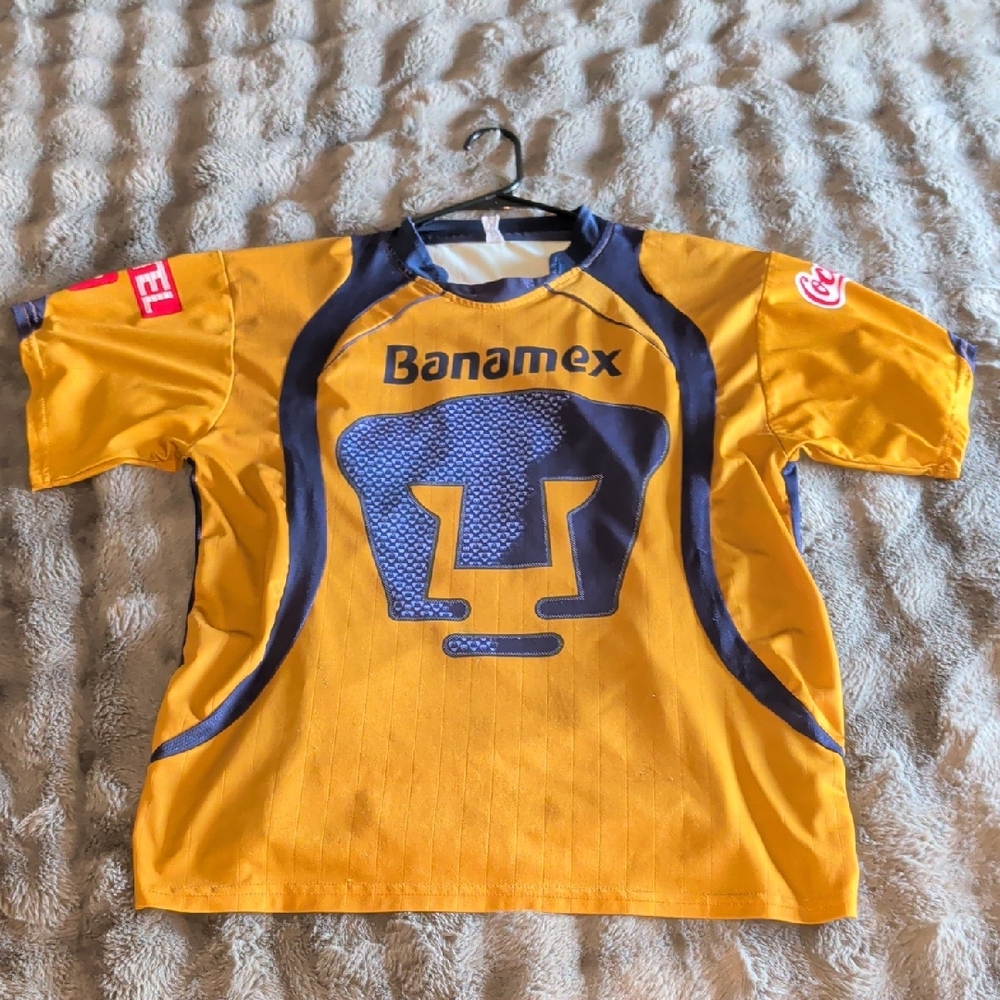 Mens Banamex Yellow Pumas Soccer Jersey